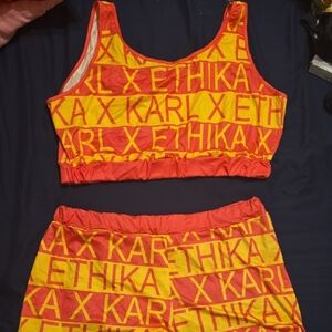 Ethika Red and Yellow Women's Pajama Set